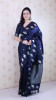 Dark Navy Blue Soft Moonga Silk Floral Motif Rich Pallu Bird Border Saree