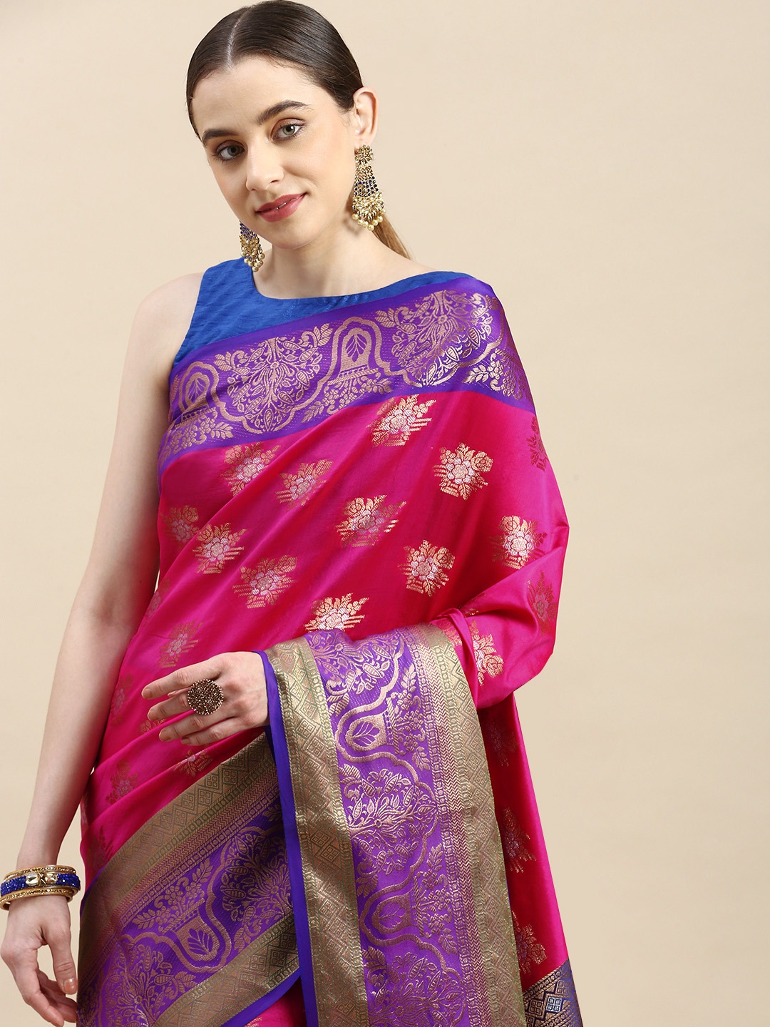 Kanchipuram Silk Handloom Weaved Rich Zari Weaved Pallu And Border Saree
