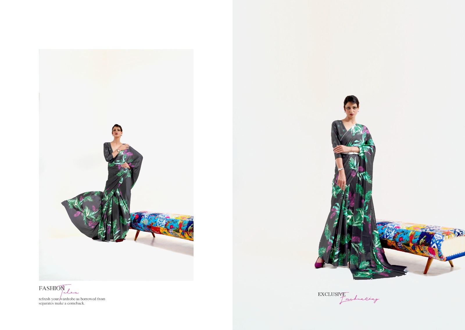 Pure Satin Crepe Silk Digital Printed Saree