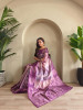 Purple Premium Silk Printed Body Weaved Pallu Border Saree