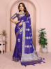 Indigo Banarasi Soft Georgette Silk Zari Weaved Rich Pallu Border Saree