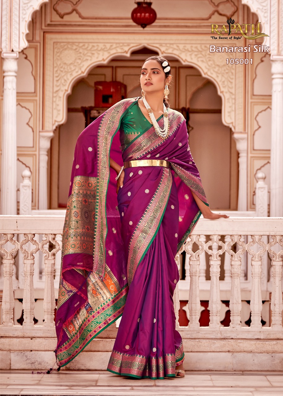 Pure Banarasi Silk Designer Pallu With Rich Zari Weaved Border Saree
