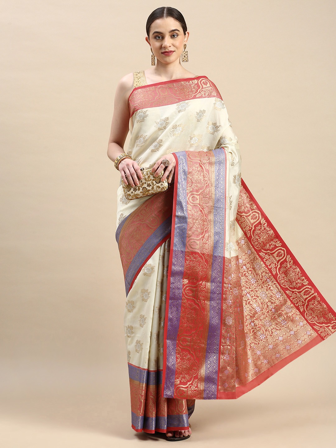 Kanchipuram Silk Handloom Weaved Rich Zari Weaved Pallu And Border Sarees