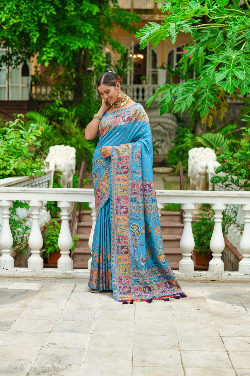 Banarasi Silk Patola All Over Printed Saree With Tassels On Pallu