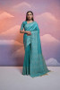 Sea Green Soft Handloom Silk Worli Weaved Pallu Border Saree