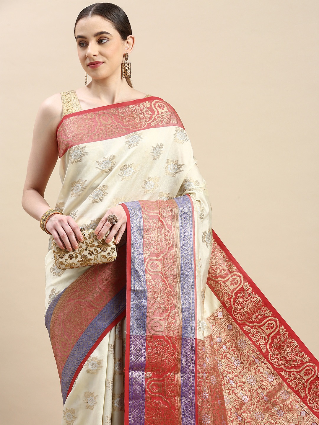 Kanchipuram Silk Handloom Weaved Rich Zari Weaved Pallu And Border Sarees