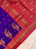 Royal Blue Kanchipuram Paithani Silk Rich Zari Kanchi Weaved Saree