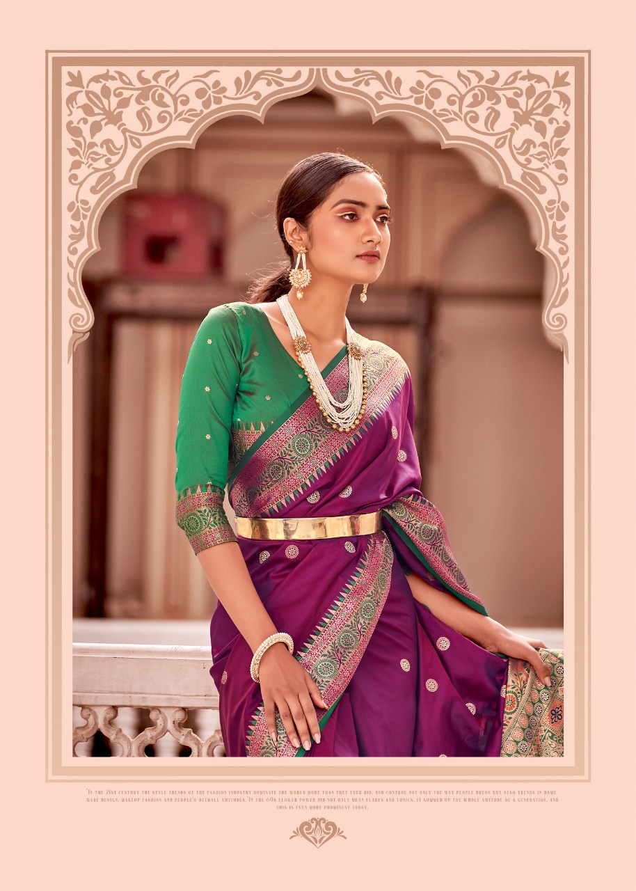 Pure Banarasi Silk Designer Pallu With Rich Zari Weaved Border Saree