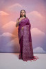 Wine Soft Handloom Silk Worli Weaved Pallu Border Saree