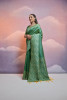 Green Soft Handloom Silk Worli Weaved Pallu Border Saree
