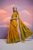 Mustard Soft Handloom Silk Worli Weaved Pallu Border Saree