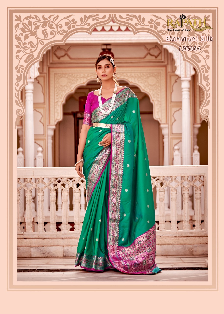 Pure Banarasi Silk Designer Pallu With Rich Zari Weaved Border Saree