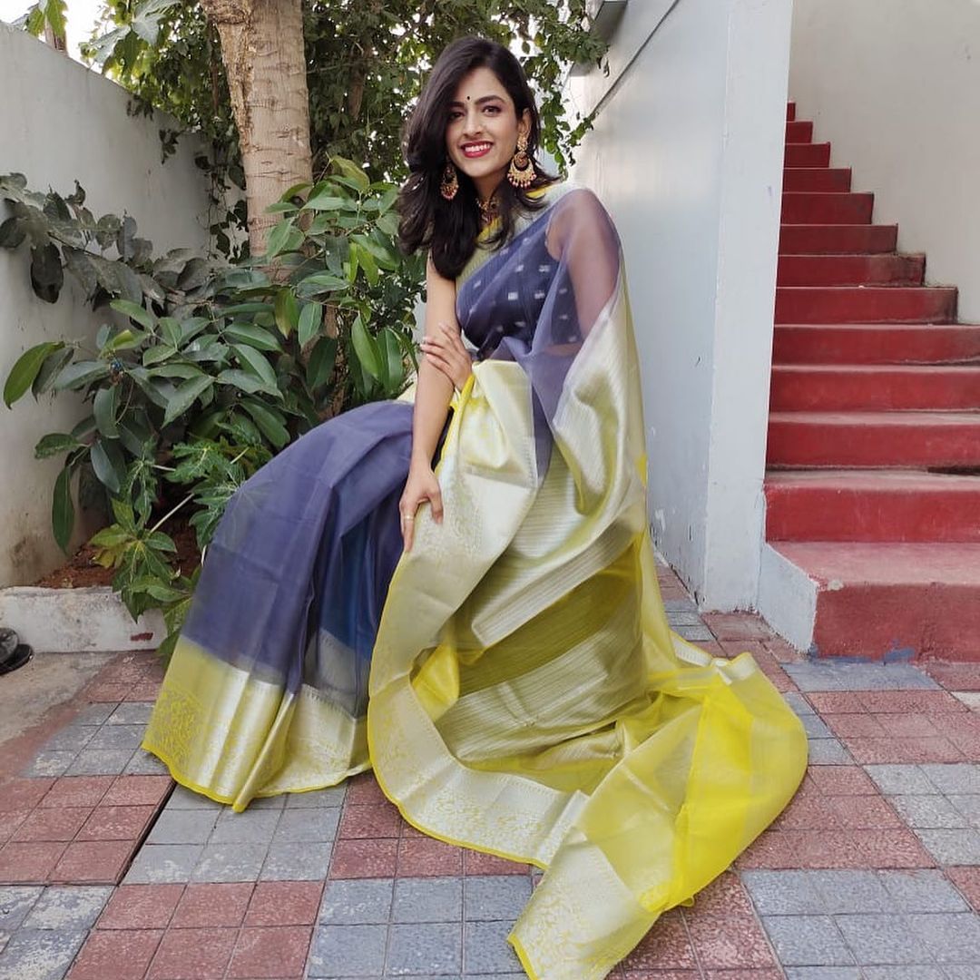 Pure Organza Silk Silver Zari Weaved With Rich Pallu Saree