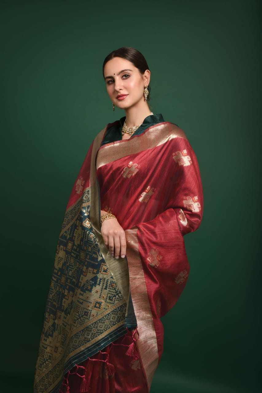 Pure Banarasi Ghicha Silk All Over Zari Weaved Rich Pallu Saree