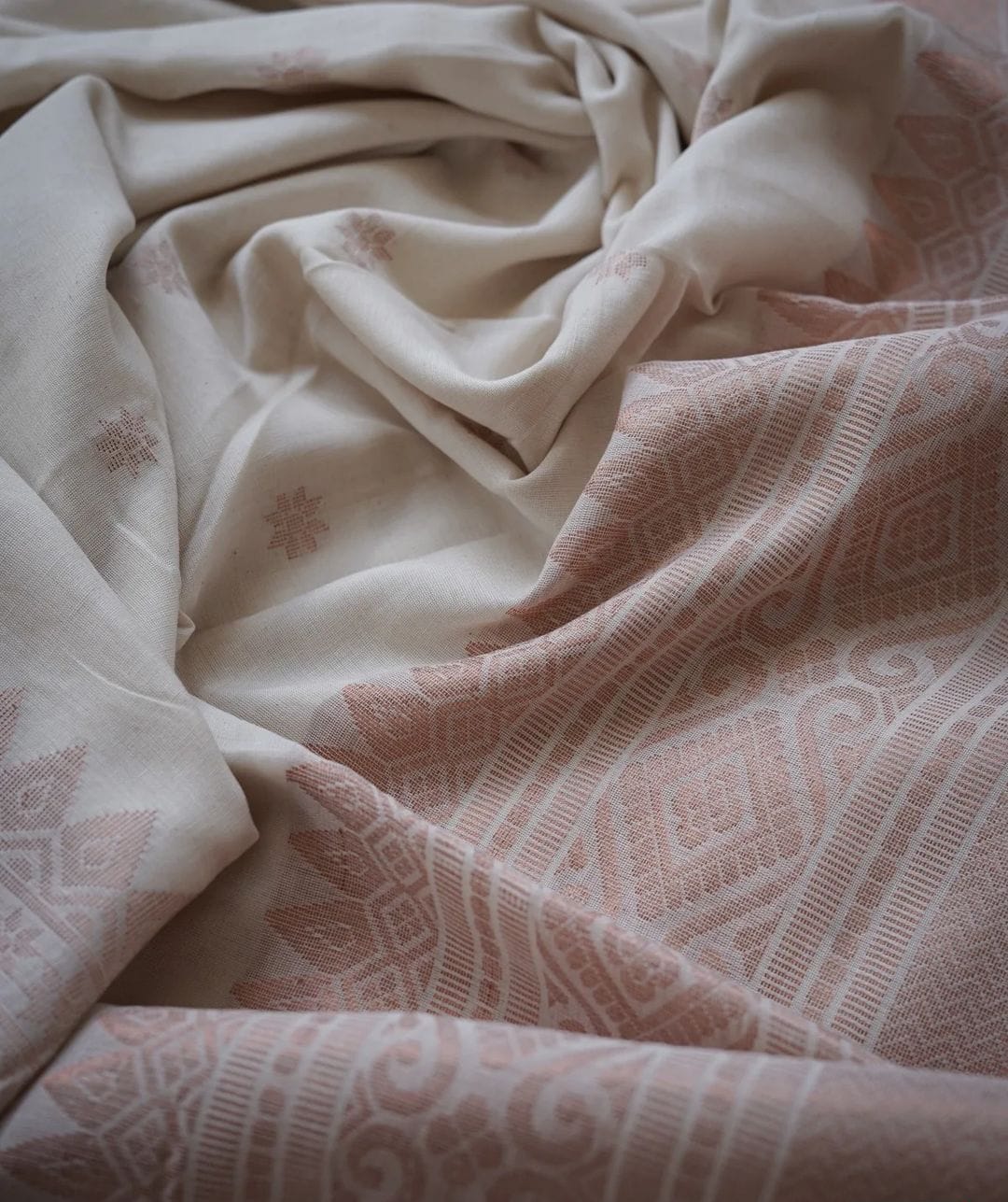 Pure Linen Copper Zari Weaved Saree