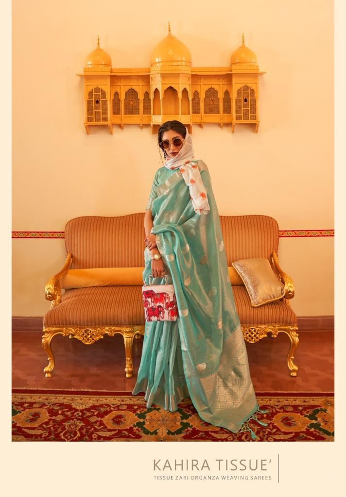 Pure Tissue Organza Zari Weaved Saree