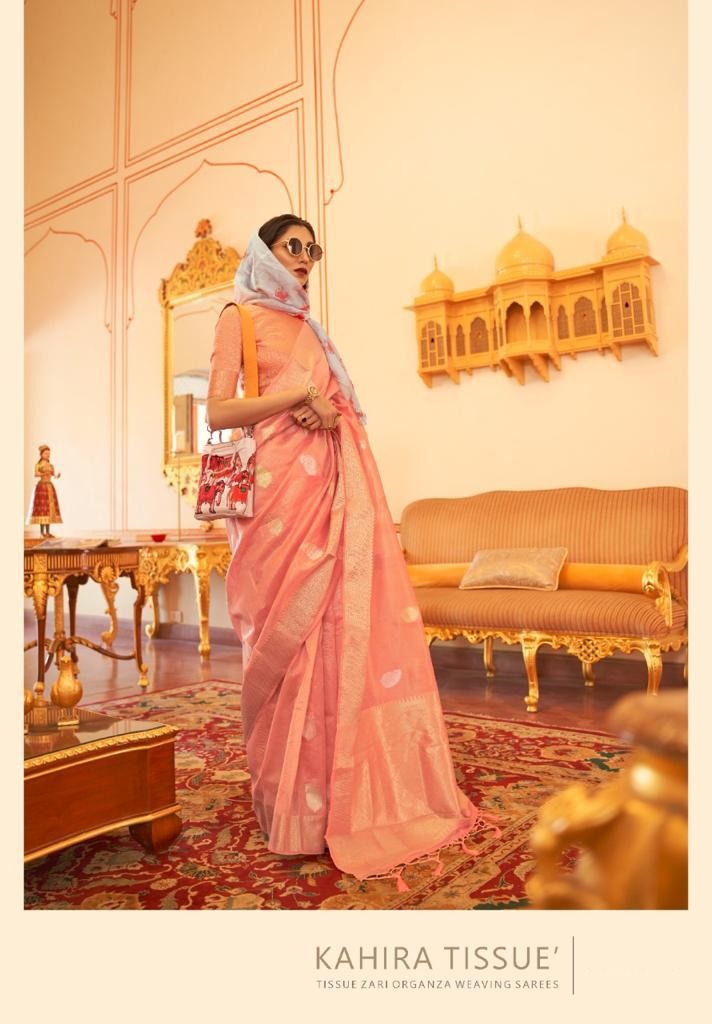 Pure Tissue Organza Zari Weaved Saree