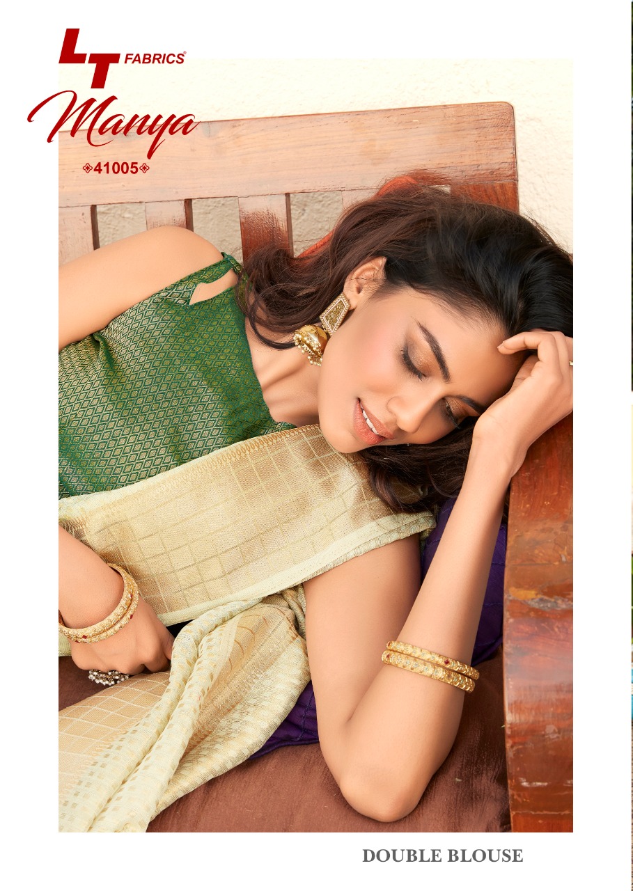 Pure Linen Silk All Over Gold Zari Weaved Saree With Two Blouse