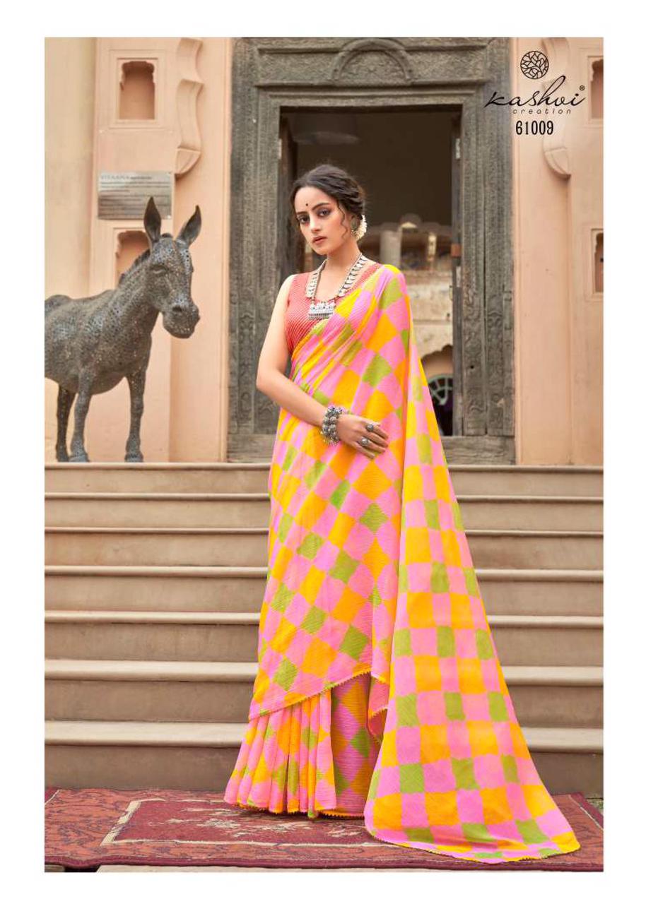 Georgette Digital Printed Borderless Sarees