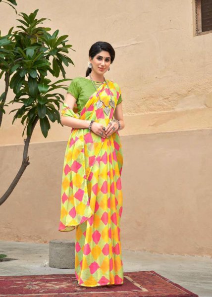 Image of Georgette Digital Printed Borderless Sarees