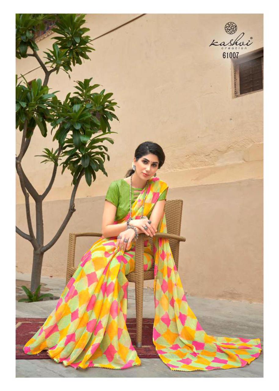Georgette Digital Printed Borderless Sarees
