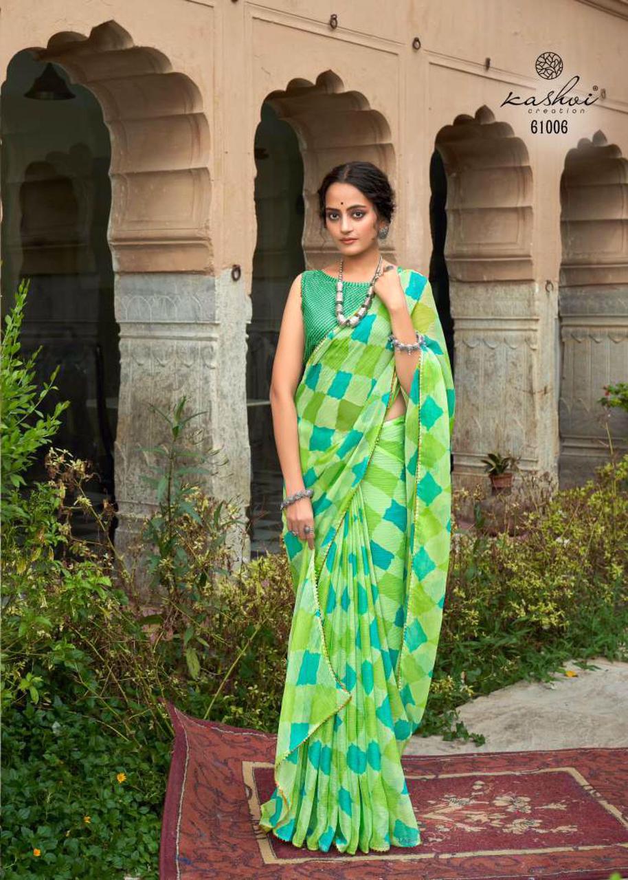 Georgette Digital Printed Borderless Sarees