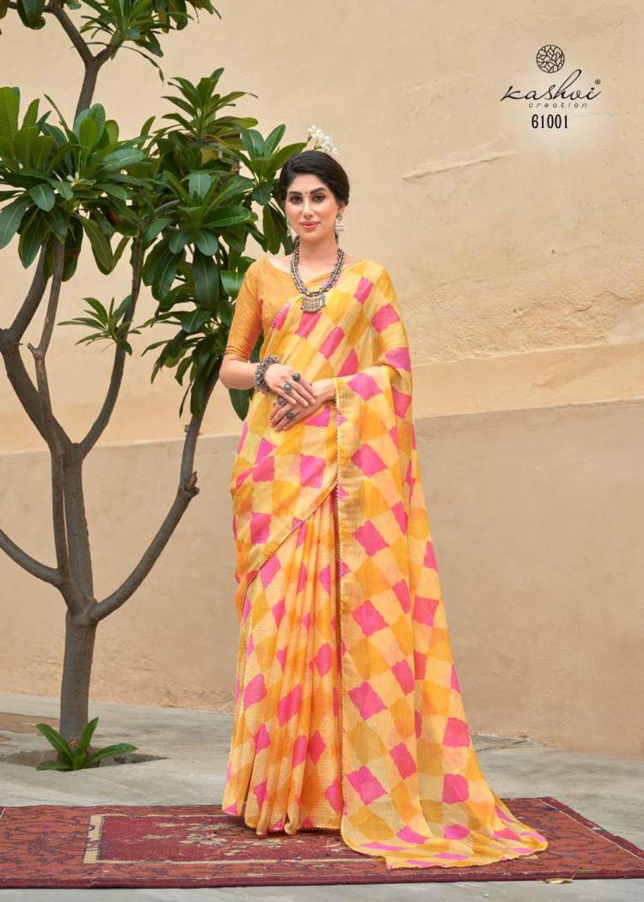 Georgette Digital Printed Borderless Saree