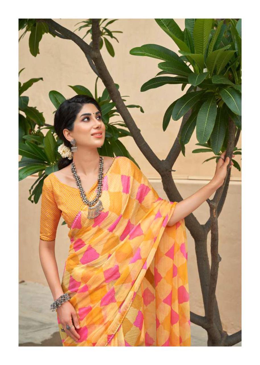 Georgette Digital Printed Borderless Saree