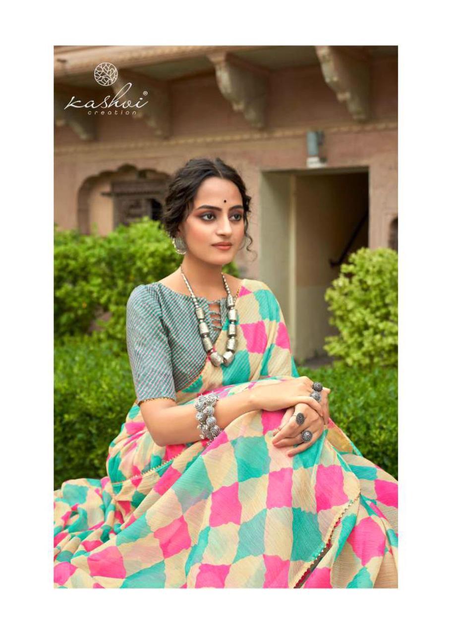 Georgette Digital Printed Borderless Sarees