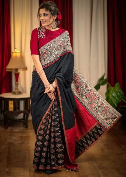 Image of Modal Silk Digital Printed Saree