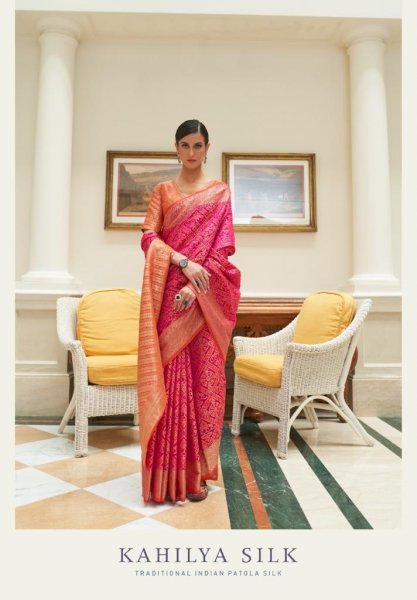 Image of Banarasi Patola Silk All Over Zari Weaved Rich Pallu Saree