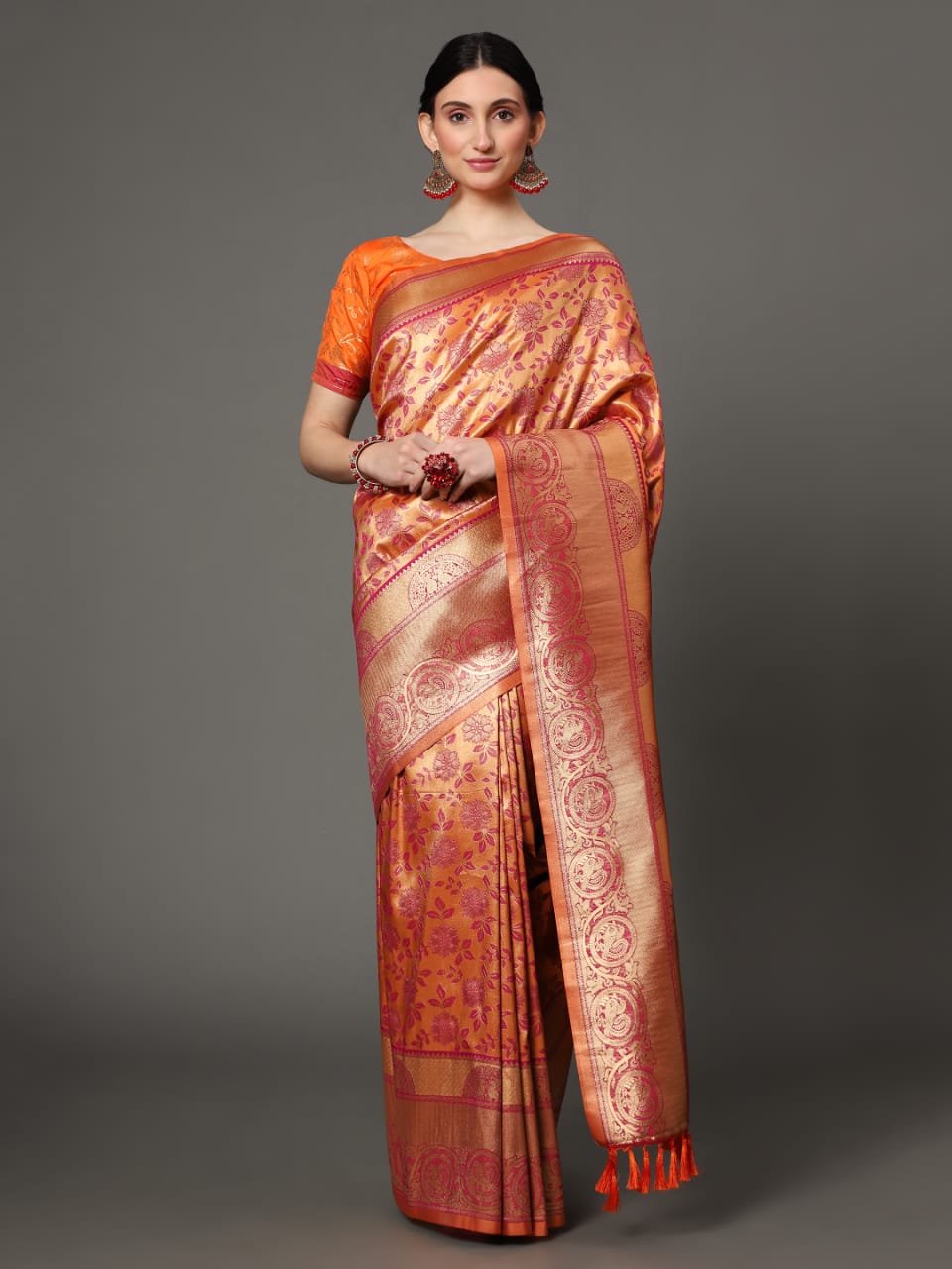 Banarasi Silk Saree All Over Zari Weaved Body And Rich Pallu