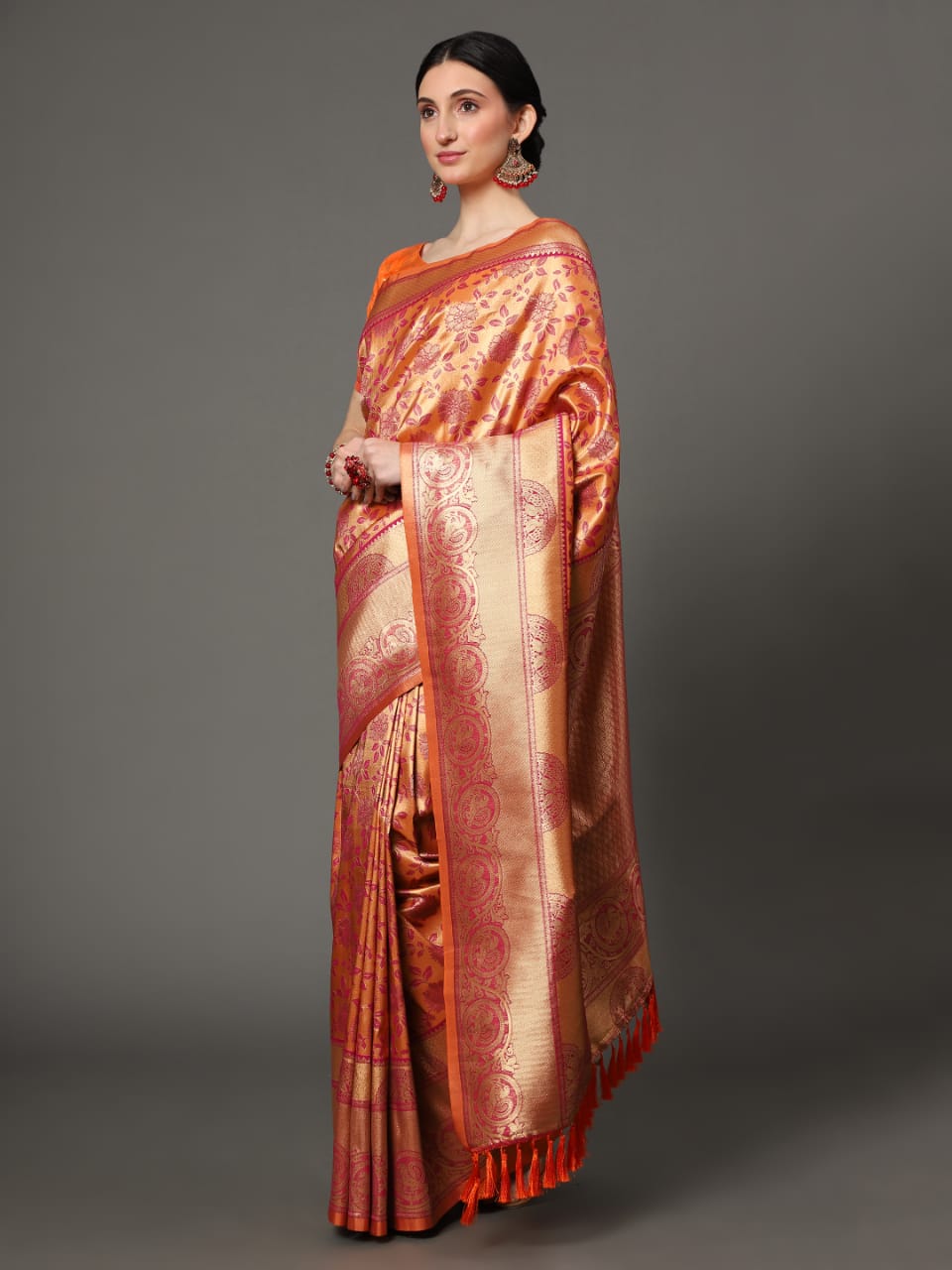 Banarasi Silk Saree All Over Zari Weaved Body And Rich Pallu