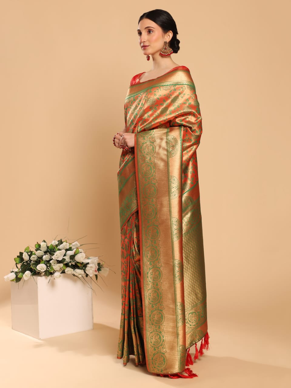 Banarasi Silk Saree All Over Zari Weaved Body And Rich Pallu