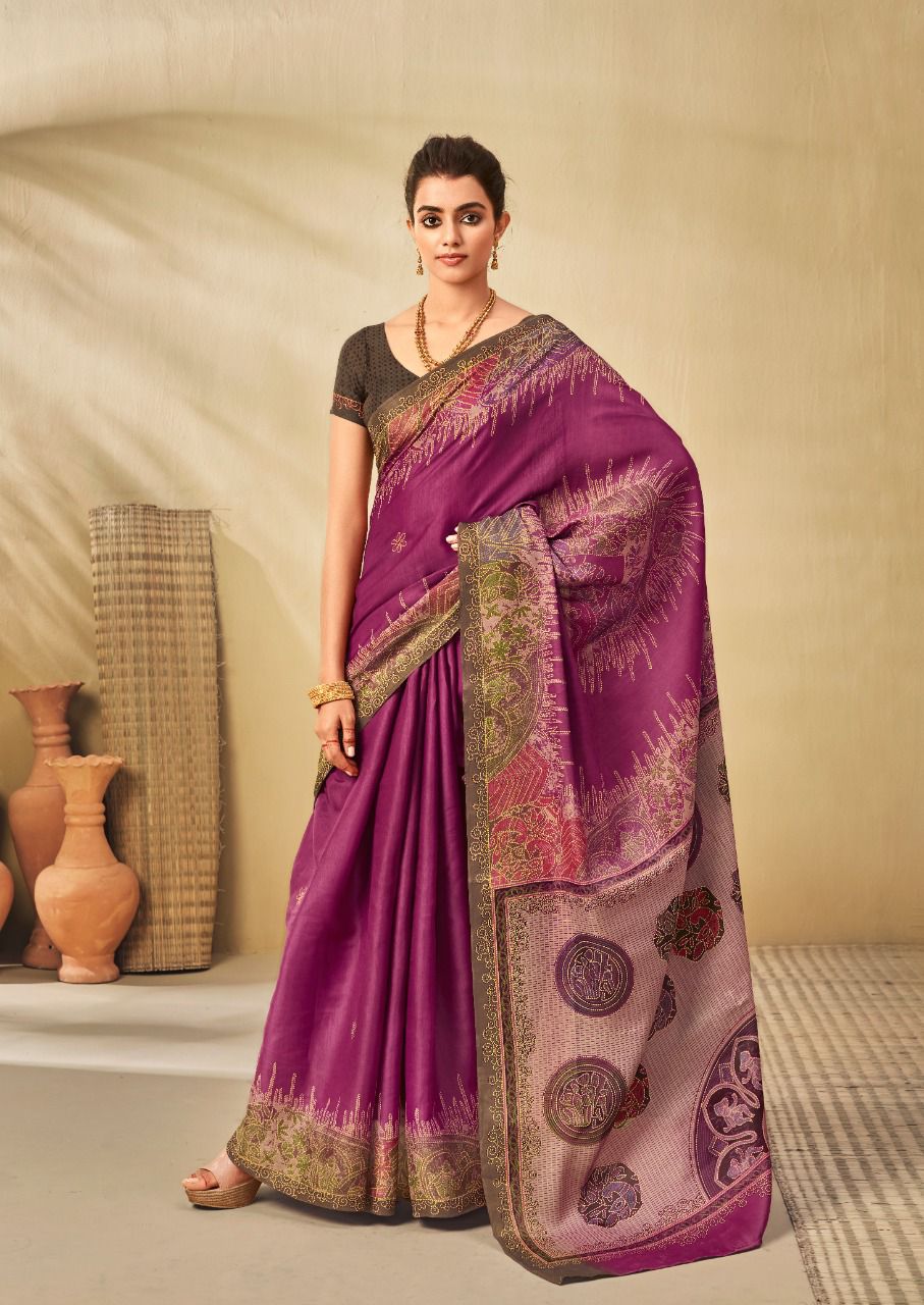 Kantha Silk Digital Printed Sarees