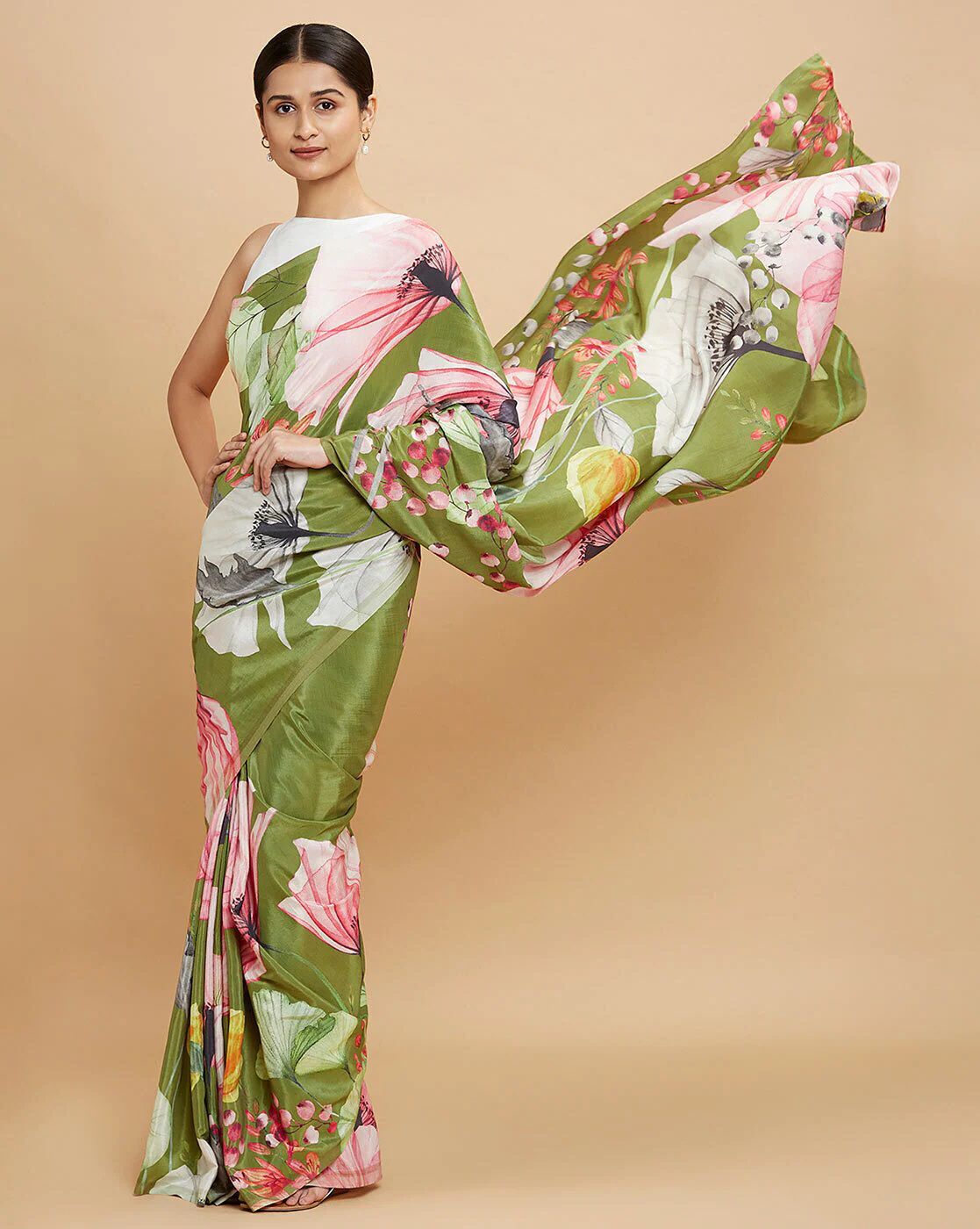 Satin Silk Digital Printed Saree