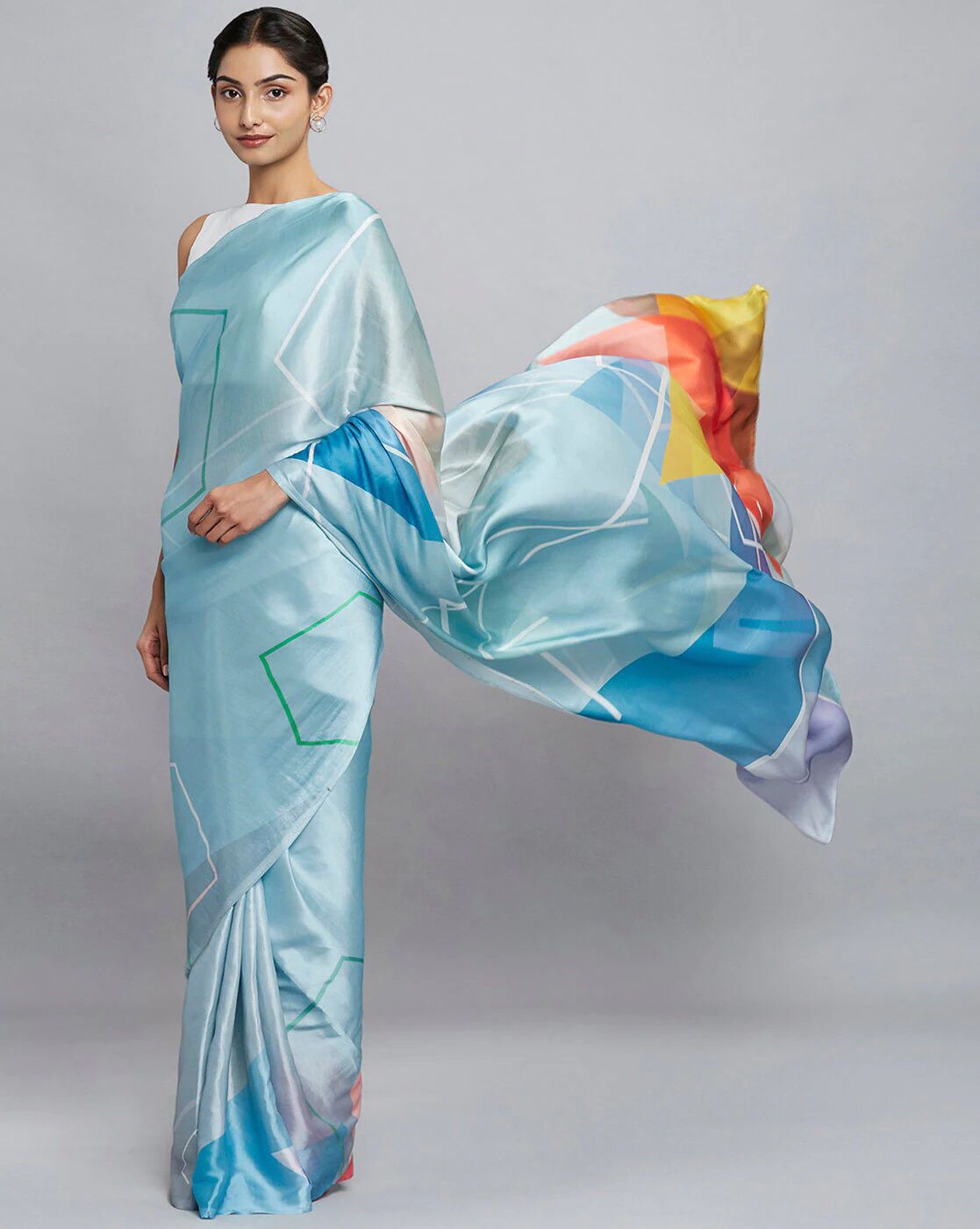 Satin Silk Digital Printed Saree