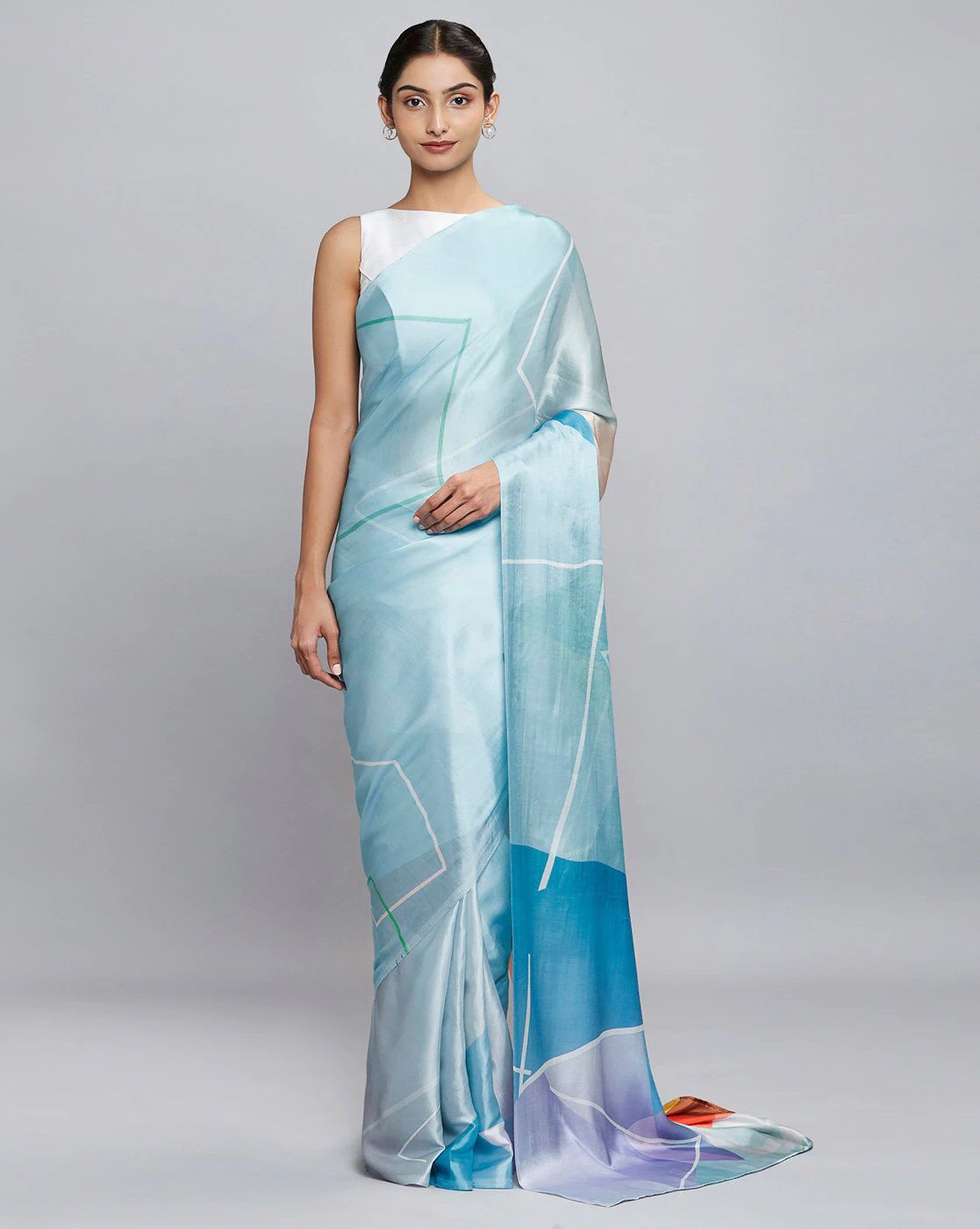 Satin Silk Digital Printed Saree