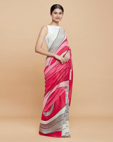 Image of Satin Silk Digital Printed Saree
