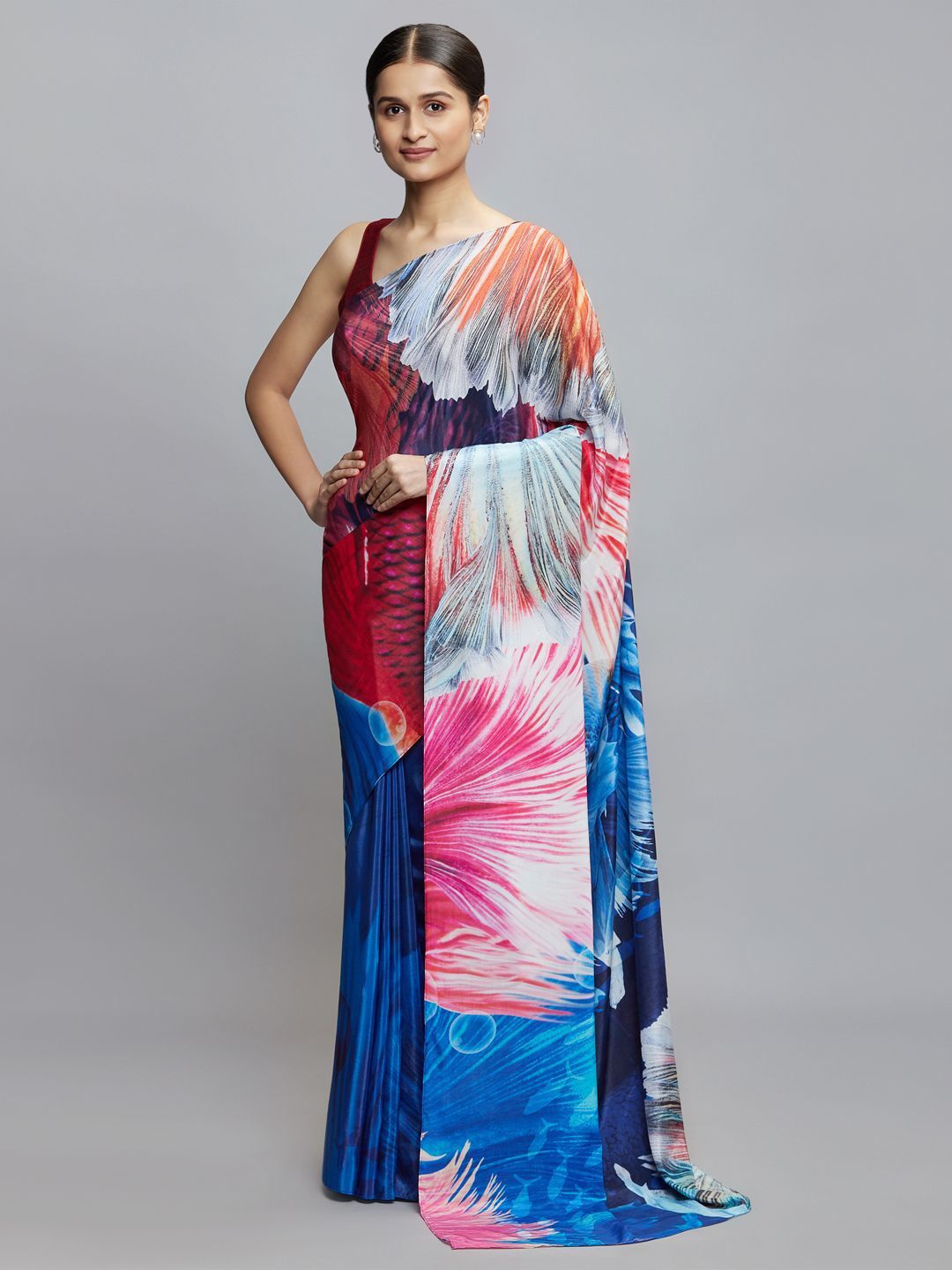Satin Silk Digital Printed Saree