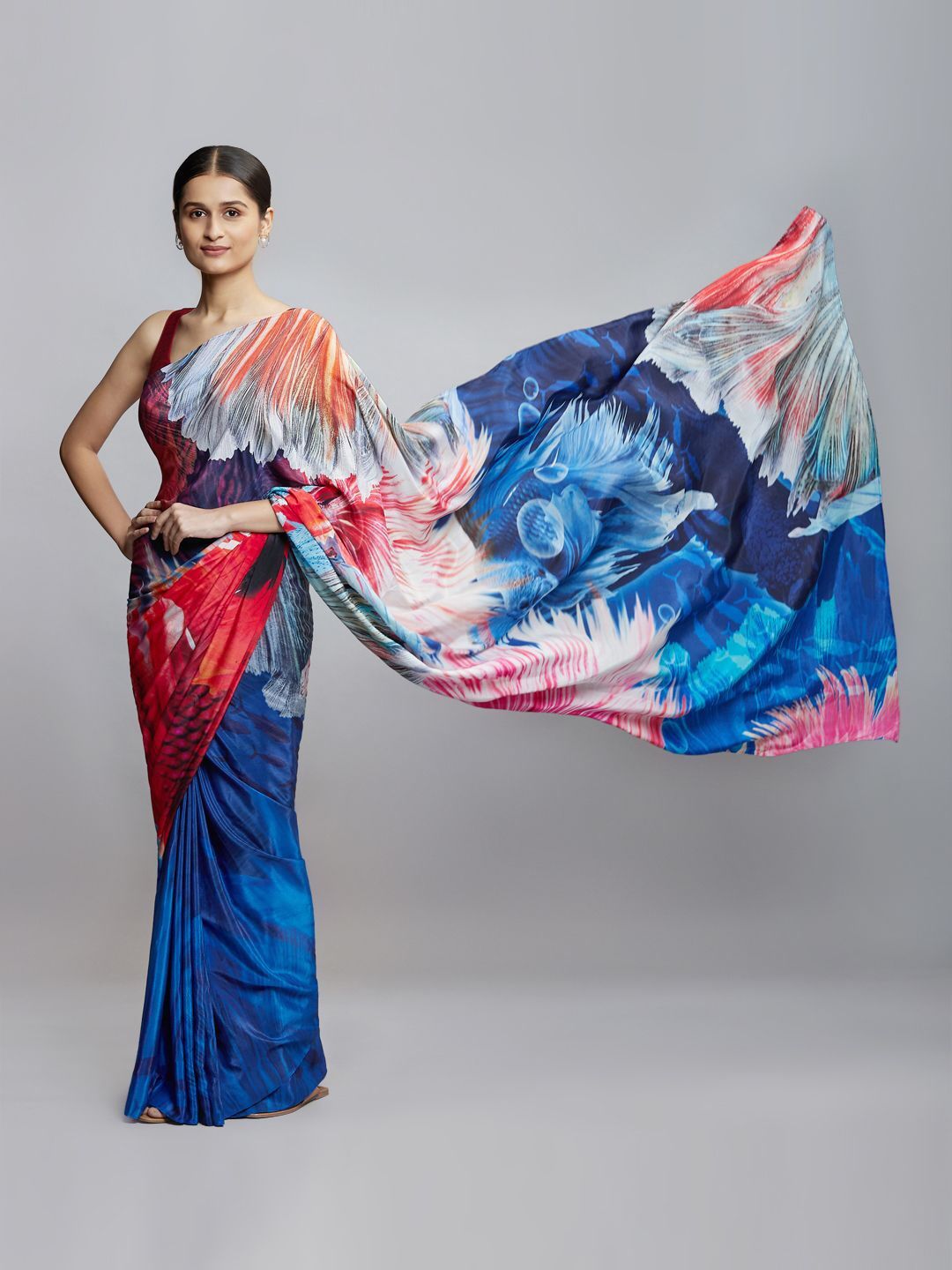 Satin Silk Digital Printed Saree