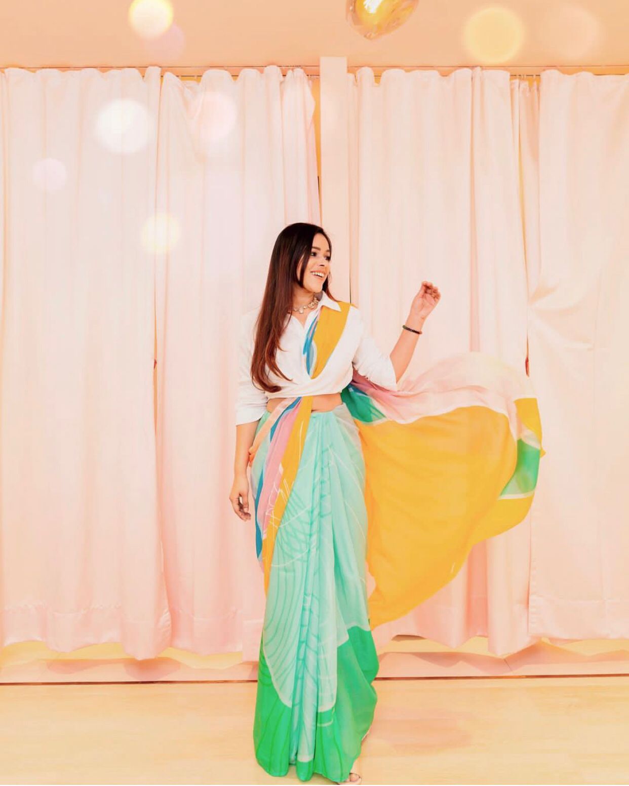 Satin Silk Digital Printed Saree