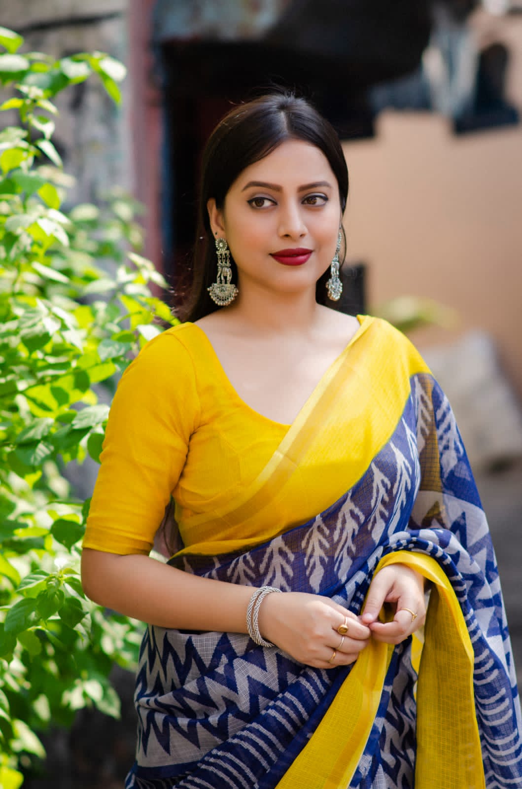 Cotton Kota Doriya Digital Printed Sarees With Tassels On Pallu