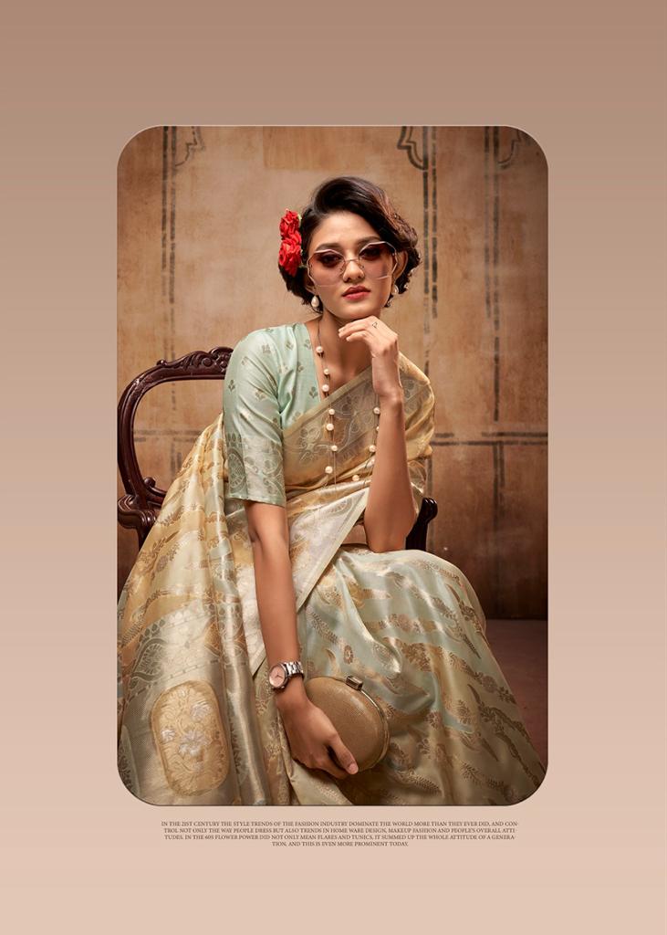 Pure Organza Silk Rainbow Multi Color Zari Weaved Saree