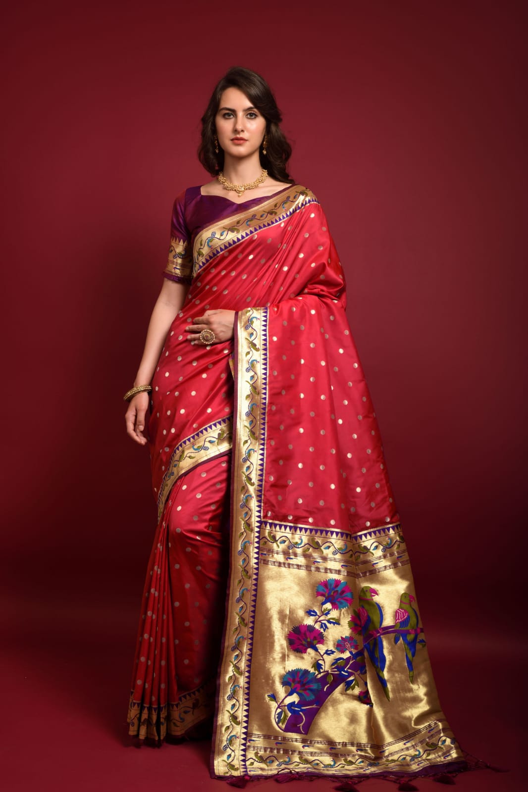 Pure Banarasi Paithani Silk Zari Booti With Rich Zari Pallu Sarees