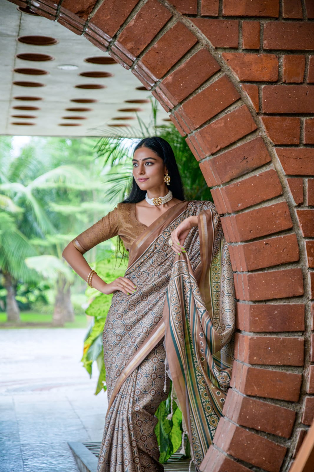 Cotton Silk Saree Printed With Satin Border