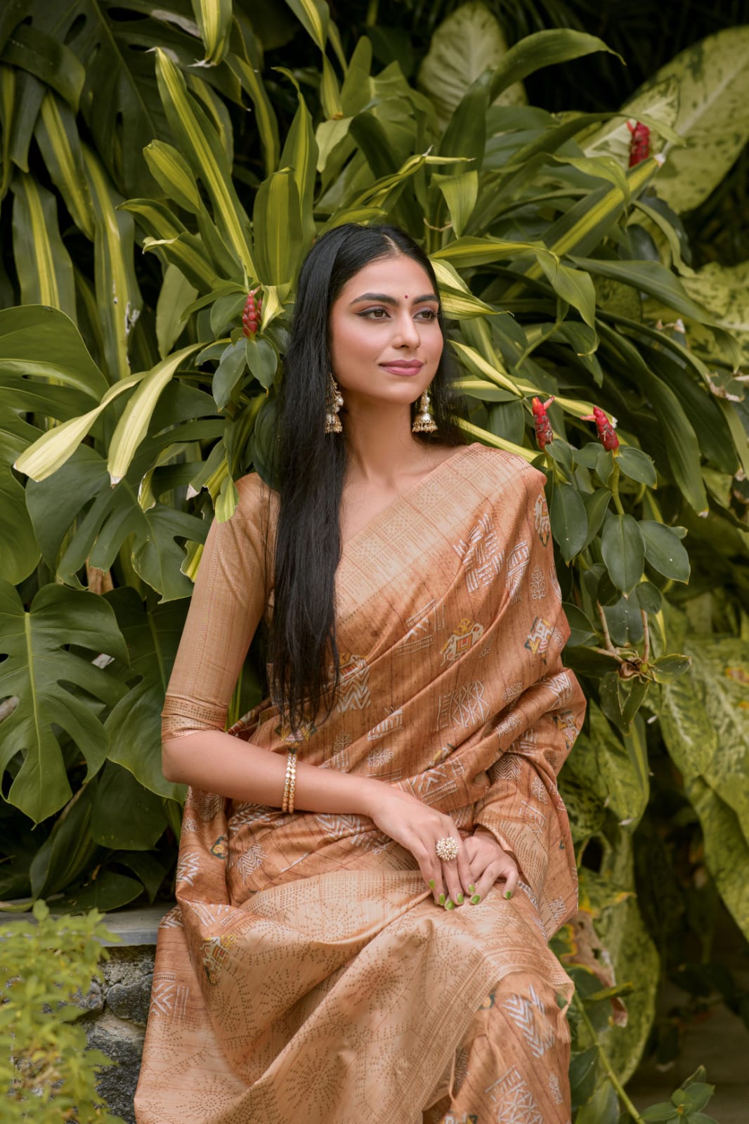 Pure Banarasi Silk Rich Weaved Copper Zari Pallu Saree