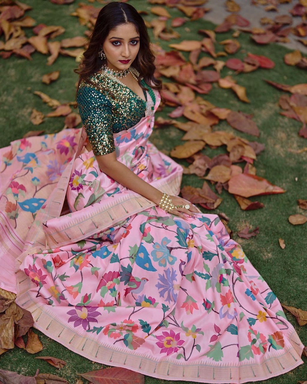 Pink Pure Banarasi Silk Paithani All Over Zari Weaved Sarees