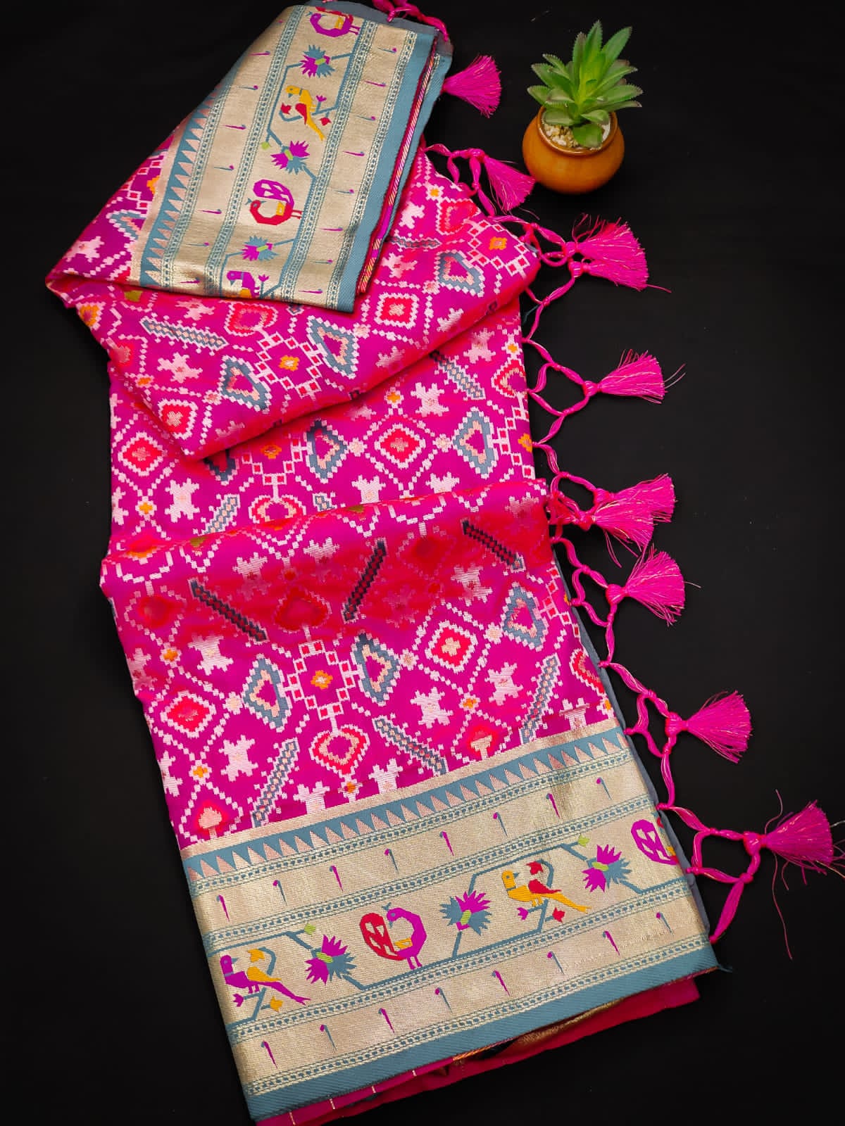 Pure Banarasi Silk Patola All Over Zari Weaved Sarees