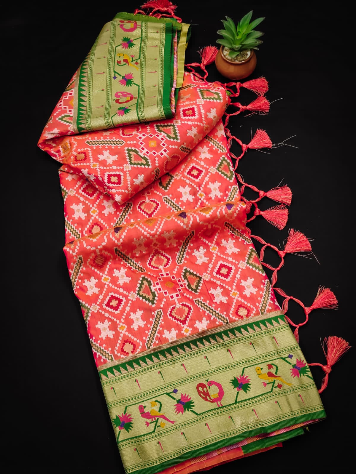 Pure Banarasi Silk Patola All Over Zari Weaved Sarees